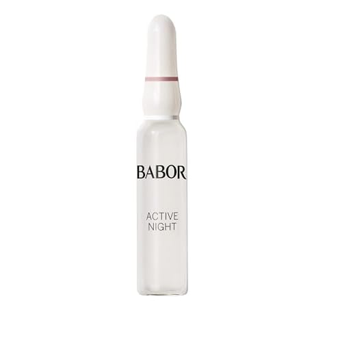 BABOR Active Night Ampoule Serum Concentrates, Hyaluronic Acid Serum, Hydrating Night Treatment, for Dry and Damaged Skin, Vegan, 0.28 oz.