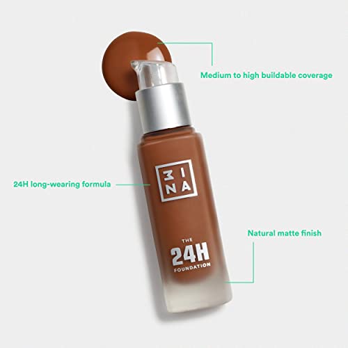 3INA 24H Matte Foundation - Waterproof Full Coverage Liquid