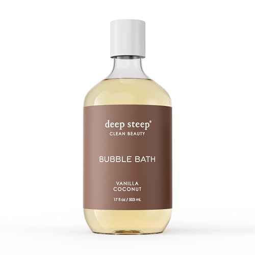 Deep Steep Bubble Bath, Vanilla Coconut 17 oz ? Hypoallergenic, Clinically Tested Soothing Soak with Shea Butter & Argan Oil ? Sulfate-Free
