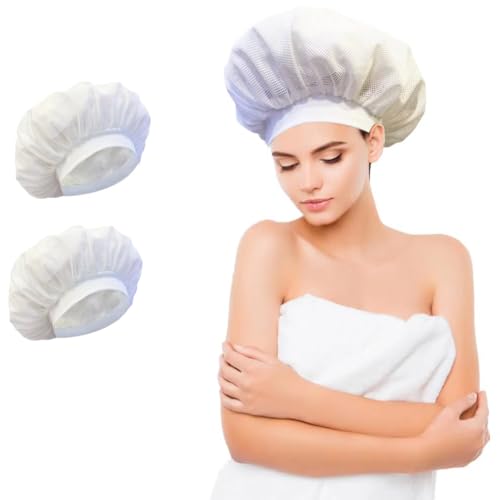 Curly Hair Bonnet 2-Pack – Mesh & Satin Sleep Cap