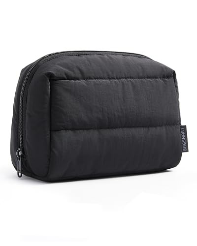 BAGSMART Puffy Makeup Bag - Water-Resistant Organizer for Travel