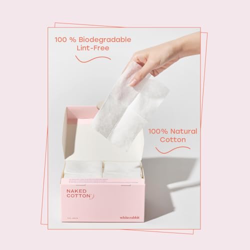 White Rabbit Naked Cotton Pads 100% Cotton 200 Count
