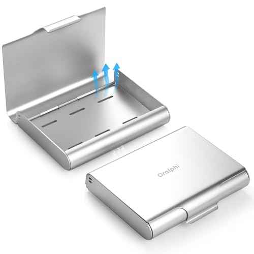 Aluminum Retainer Case for Invisalign Aligners, Partial Mouth Guard Case Denture Retainer Container Case Holder with Vent Holes, Slim Orthodontic Aligner Case for Traveling-1 Pack