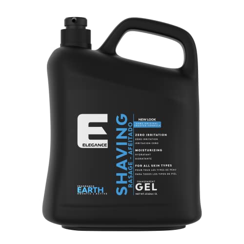 E Elegance Barber Accessories - Transparent Shaving Gel For Men Or Women, Aquatic/Acive Earth Fragrance - The Ultimate Shaving Solution For A Smooth, Irritation-Free Experience, 4.2 Pounds
