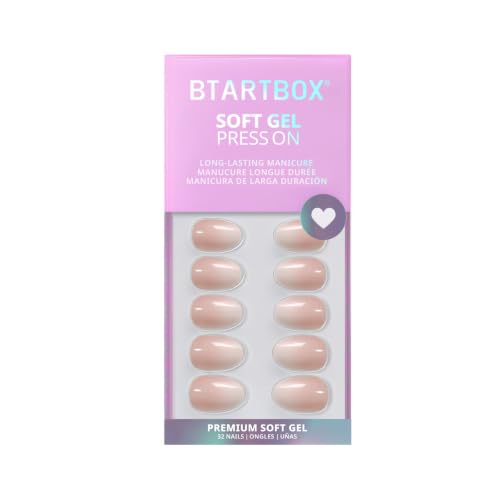 BTArtbox Press On Nails - Warm Vanilla Ombre, Extra Short Almond, 32 Ct