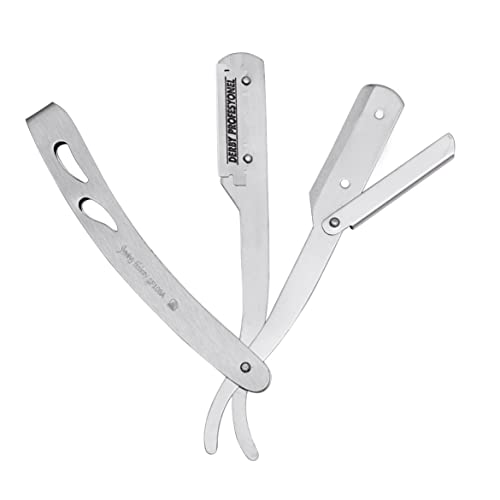the shave factory Straight Edge Razor Kit - with Single | Stainless Steel razors for men from (Matte / 200 Derby Professional Blades)