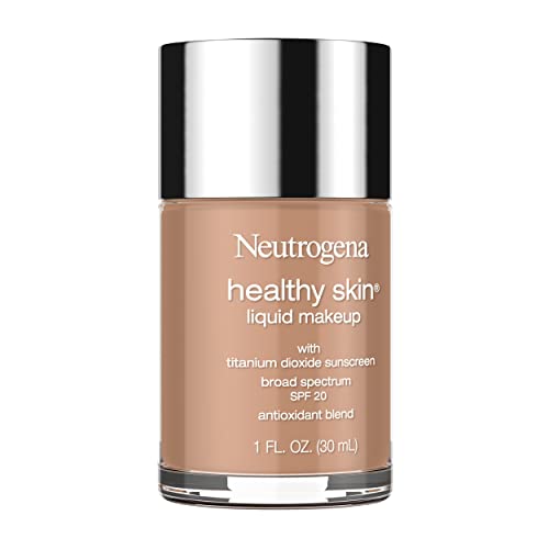 Neutrogena Healthy Skin Liquid Makeup Foundation, Broad Spectrum SPF 20 Sunscreen, Lightweight & Flawless Coverage Foundation with Antioxidant Vitamin E & Feverfew, 135 Chestnut, 1 fl. oz