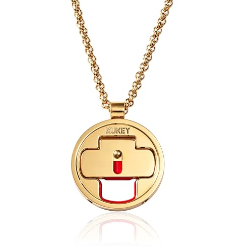 KUKEY Gold/Red Eyewear Necklace Holder for Sunglasses & Glasses