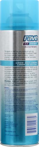 Rave 4X Mega Hair Spray - 24Hr Hold, Frizz Control & Heat Protection