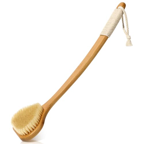 Eaxun 17.3" Bamboo Back Scrubber with Boar Bristles