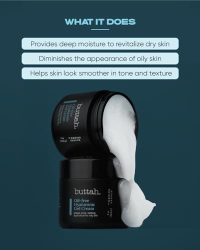 Buttah Skin by Dorion Renaud Oil-Free Hyaluronic Gel Cream 2oz - Daily Moisturizer - Hyaluronic Acid for Deep Hydration - AM & PM Moisturizer - Naturally Based Skin Care - Black-Owned Skincare