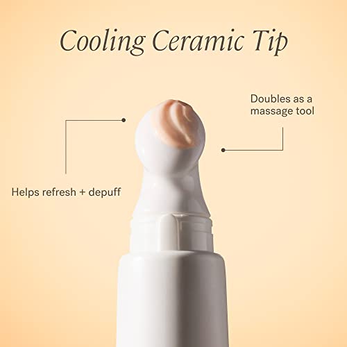 ILIA - Plant-Based Bright Start Activated Eye Cream with Massage Tool Tip | Weightless, Cooling, Help Reduce Puffiness + Fine Lines | Silicone-Free, Cruelty-Free, Vegan, Clean Beauty (0.5 oz | 15 ml)