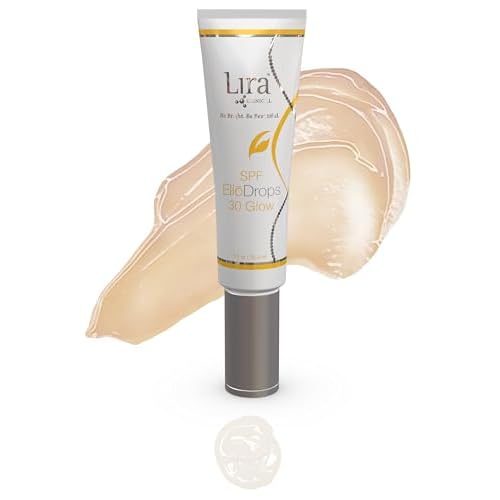 Lira Clinical Eli?Drops SPF 30 Glow - 1 fl oz - 16% Zinc Oxide Physical Sunscreen for Face - UVA/UVB/HEV Broad Spectrum & Reef Safe Sunscreen Serum - for All Skin Types