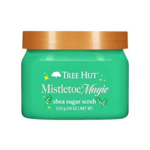Tree Hut Mistletoe Magic Shea Sugar Scrub, Exfoliating & Hydrating Body Scrub with Shea Butter, Holiday Gift & Stocking Stuffer, 18 oz