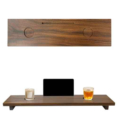 Walnut Bathtub Tray (35"x9"x2.5"), Luxury Bath Tray for Tub | Anti-Tip Adjustable Bathtub Trays for House Warming Gifts