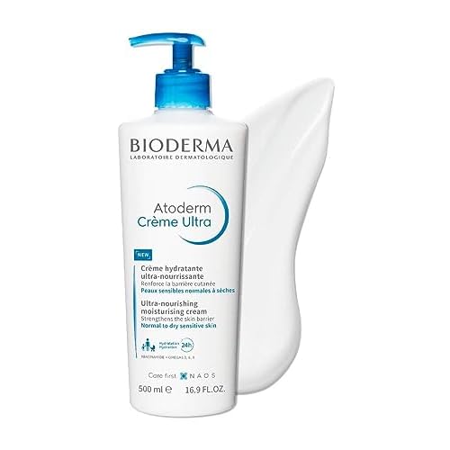 Bioderma Atoderm Ultra Cream Duo Pack,Hydrating Body Moisturizer for Normal to Dry Sensitive Skin 16.9 Fl Oz,(Pack of 4)