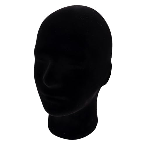 Black Velvet Foam Mannequin Head for Wig Display & Styling