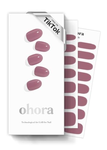 ohora Semi Cured Gel Nail Strips N Bare Plum - Long-Lasting Nail Art