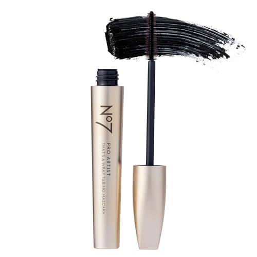 No7 Pro Artist That's a Wrap Tubing Mascara - Buildable & Lengthening Mascara for a High-Impact Finish - Volumizing Tube Mascara to Keep Lashes in Place All Day - Black (0.28 fl oz)