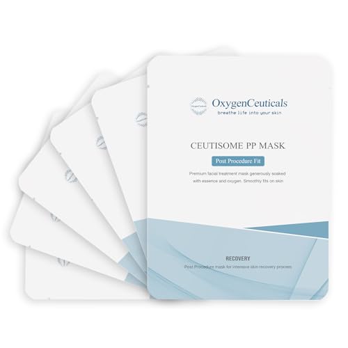 OxygenCeuticals Ceutisome PP Mask ? Recovery & Soothing Sheet Mask with Acetyl Hexapeptide-8, Ceramide NP, DNA & Centella Extract, Post-Treatment Hydration & Barrier Repair (6 Sheets/1 Box)