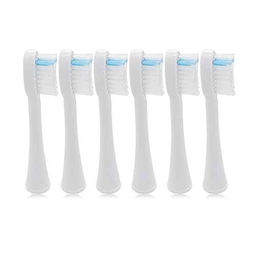 Toothbrush Heads Replacement for Waterpik SF-02W, SF-03W, SF-01W Sonic Fushion 2.0 Model, Brush Head with Cover 6 PCS, White