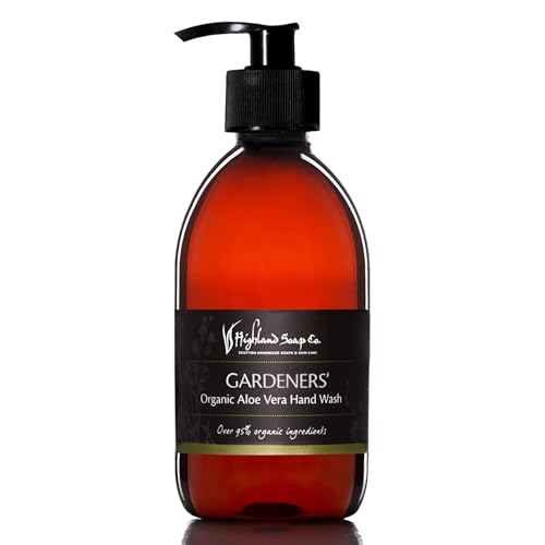 The Highland Soap Company, Organic Aloe Vera Hand Wash, Gardeners', 10oz Bottle (Pack of 1)