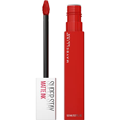 Maybelline Super Stay Matte Ink Liquid Lipstick Makeup, Long Lasting High Impact Color, Up to 16H Wear, Innovator, Cardinal Red, 1 Count