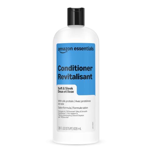 Amazon Basics Soft & Sleek Anti-Frizz Hair Conditioner 28oz - Argan Oil & Silk Proteins