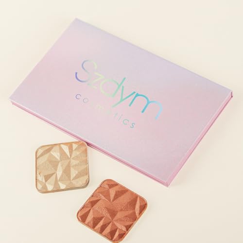 Pink Magnetic Makeup Palette with Mirror - Holds 28 Pans