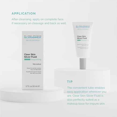 Clear Skin Silver Fluid (1.7 fl oz) - Powerful Formula for Impure Skin with Microsilver - Combats the Key Factors of Impure Skin - with Aloe Vera - Face Fluid - Skin Care - Dr. Schrammek