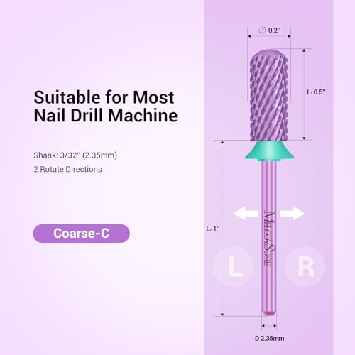 Coarse Carbide Nail Drill Bits - 3/32'' Small Barrel, Smooth Top