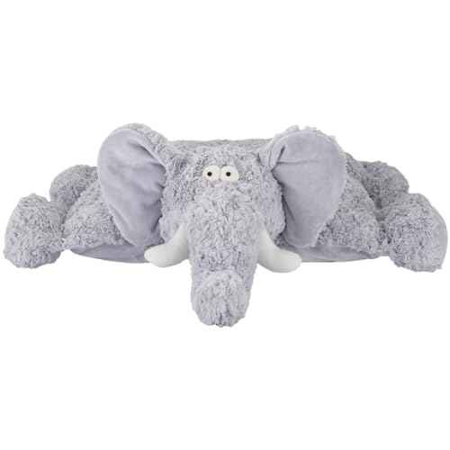 Mina Victory Plush Lines Foldable Elephant Stuffed Animal Grey 18" x 22" Throw Pillow