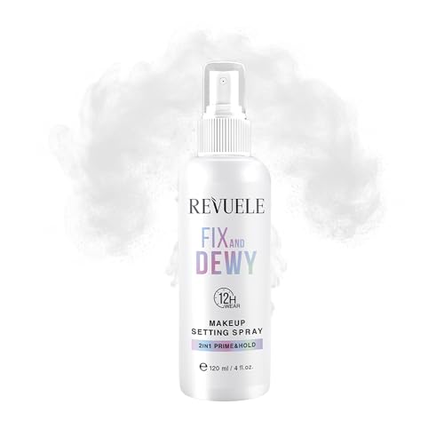 Revuele Fix & Dewy Makeup Setting Spray 4oz – 2-in-1 Primer & Hold