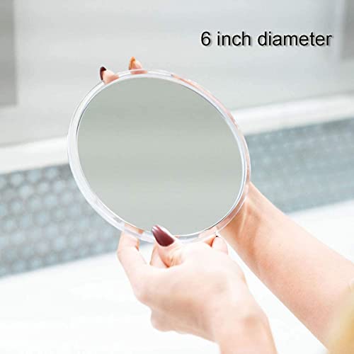 Mavoro Magnifying Mirror with Suction Cups - Triple Suction Cup Stick on Mirror with 10X Magnification. Portable Travel Makeup Mirror, Magnified Cosmetic Mirror