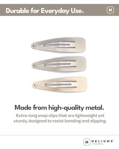 Heliums 2.7-Inch Metal Snap Hair Clips - 8 Count for Strong Hold