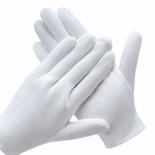 White Cotton Moisturizing Gloves for Dry Hands & Eczema - 3 Pairs