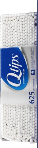 Q-tips Cotton Swabs For Hygiene and Beauty Care Original Cotton Swab Made With 100% Cotton 625 Count, WHITE (Pack of 2)