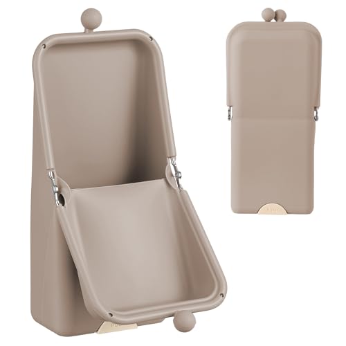 Kacctyen Oatmeal Silicone Standing Makeup Brush Case Travel Organizer