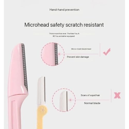 30 Pack Women's Eyebrow Razor Knife Facial Hair Shaver Folding Safety Cover Precision Trim for Fine Hair Random Color