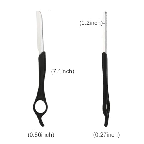 Razor for Hair Cutting, Straight Shaving Hair Razors, Professional Styling Thinning Texturizing Cutting, 10 Replacement Blades, Black