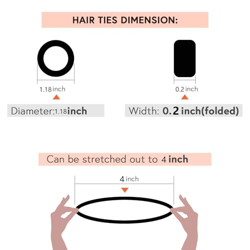 Extra Small Hair Ties for All Hair Types - 20 Pack