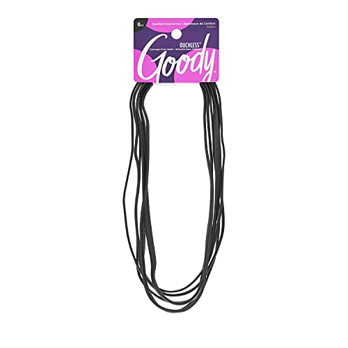 GOODY Women's Ouchless Thin Hair Flat Narrow Headwrap - 6 Pack Black