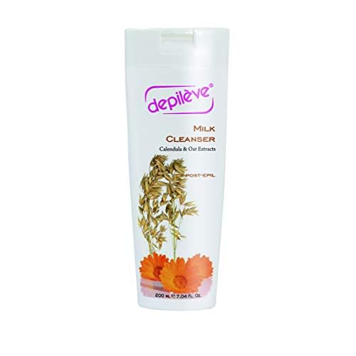 Depileve Milk Cleanser - Post Wax Emulsion, Removes Wax Residue, Moisturizes Skin, Enriched with Calendula and Oat extracts - 7 oz