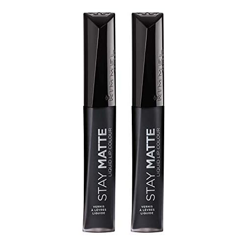 Rimmel Stay Matte Liquid Lip Color, Pitch Black, 0.21 Fl Oz, Pack of 2