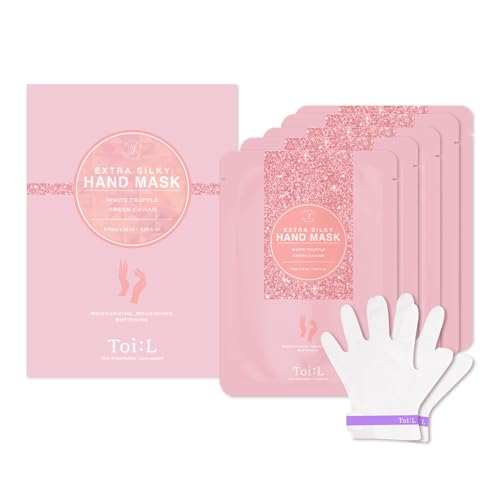 Silky Hand Mask Gloves 5 Pairs, Moisturizing Treatment for Dry Skin