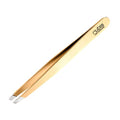 Rubis Classic Stainless Steel Slanted Tweezers for Precise Eyebrows and Hair Removal, The Gold Collection, Gold, 1K103