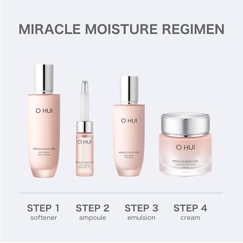 O HUI Miracle Moisture Toner Emulsion, Visibly Improves Skin Texture, Facial Soothing Emulsion, Lightweight Face Moisturizer, Korean Skin Care, Ceramides, Glycerin, Panthenol, Squalane, Glass Skin