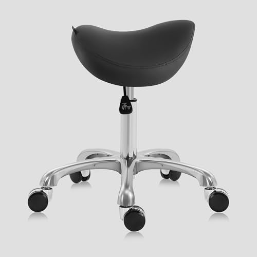 Ergonomic Saddle Stool with Pneumatic Lift & Wheels