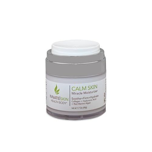 Calm Skin Face Moisturizer | Hyaluronic Acid, Collagen & Red Marine Algae 1.7oz Air Pump