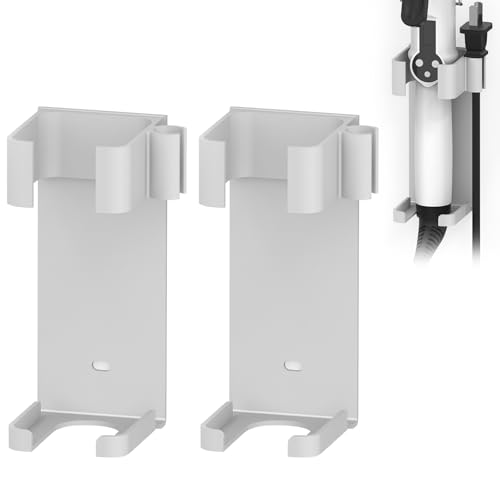 Linkidea 2 Pack Curling Iron Holder Wall Mount, Hair Styling Tool Storage Organizer, Hairdressing Hanging Rack Stand for Flat Irons, Curling Wands (White, Large)